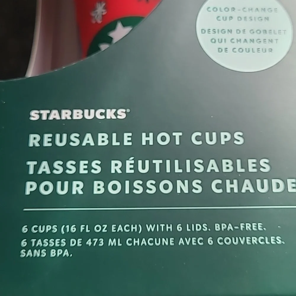 Starbucks Christmas Themed Reusable Color Changing Hot Cups w/Lids - NEW - Picture 9 of 9